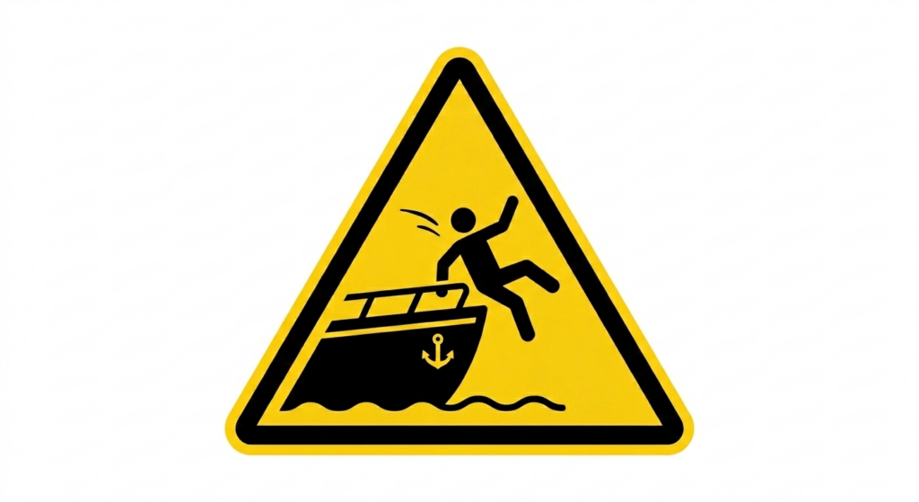 attention aux chutes sur le bateau